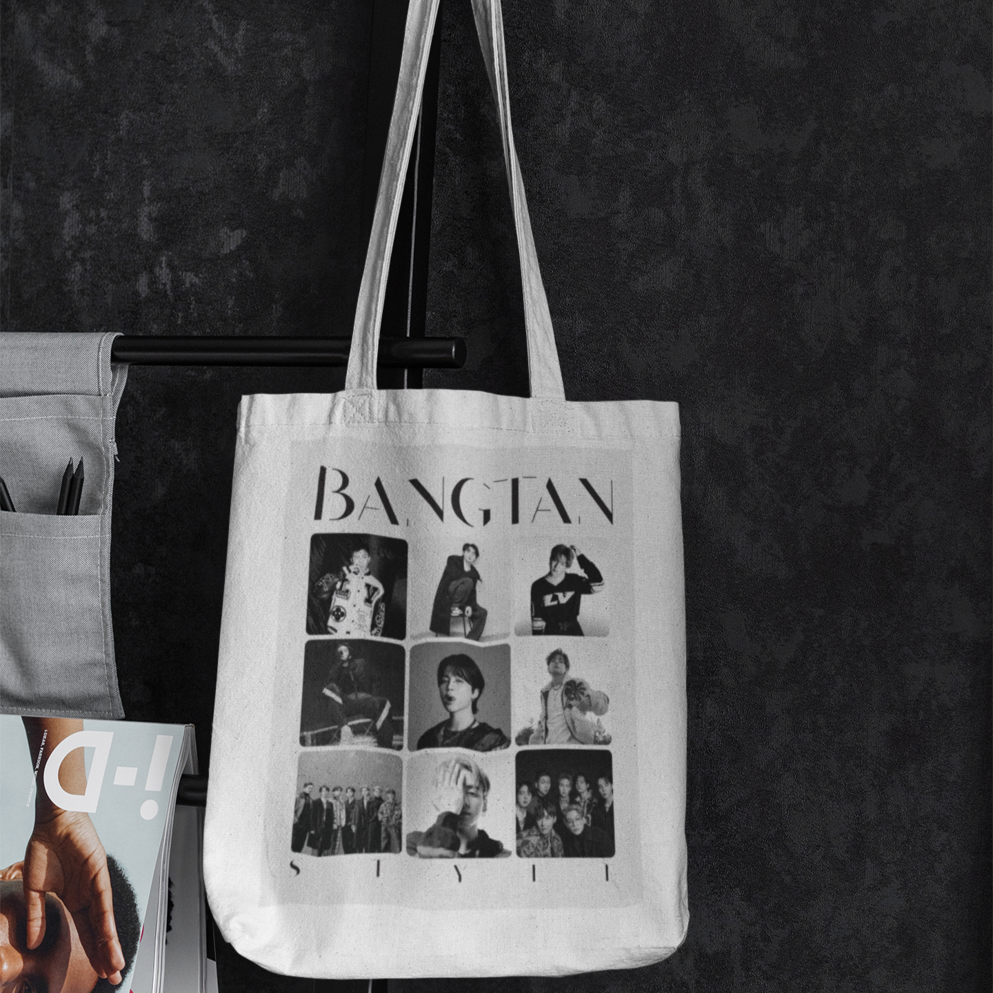 BTS Themed White Zipper Tote bag