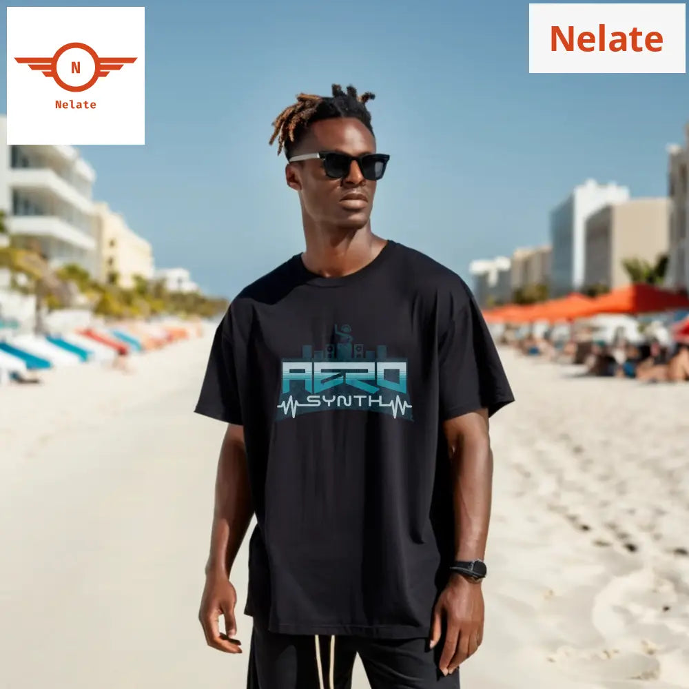 Aero Synth - Dj Black Oversized T-Shirt