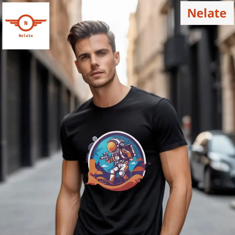 Astronaut Theme - Black T-Shirt