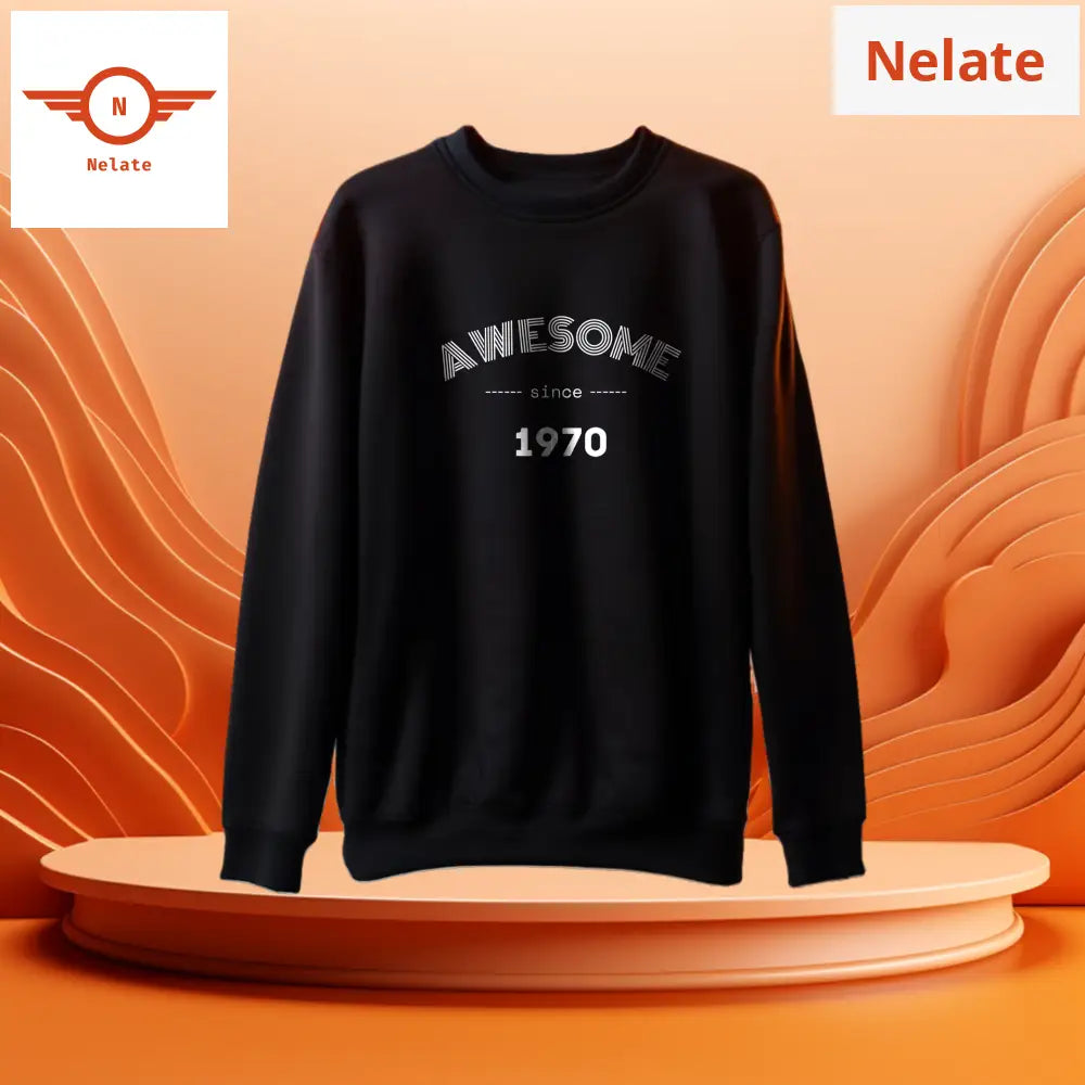 Awesome Since 1970 Black Sweatshirt For Men