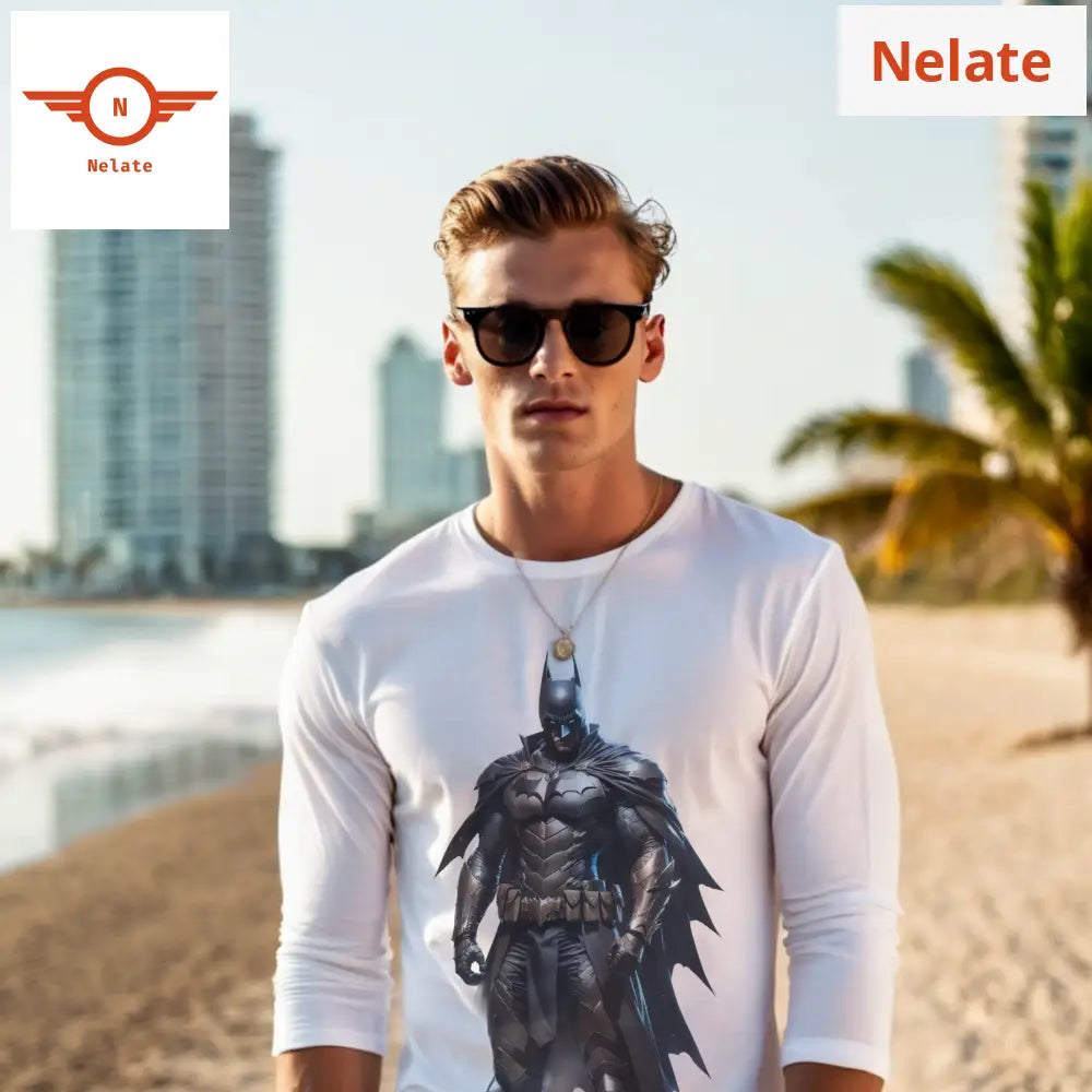 Batman Theme Full Sleeves White T-Shirt