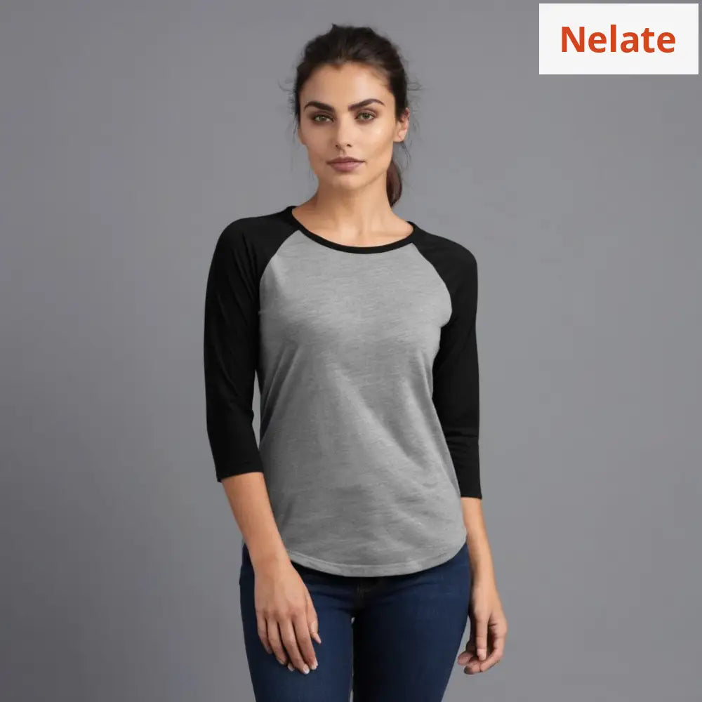 Black Sleeve Grey Raglan T-Shirt