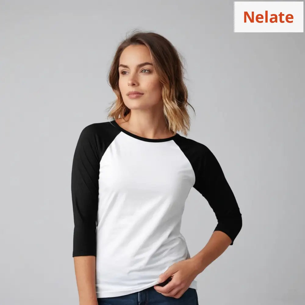 Black Sleeve White Raglan T-Shirt
