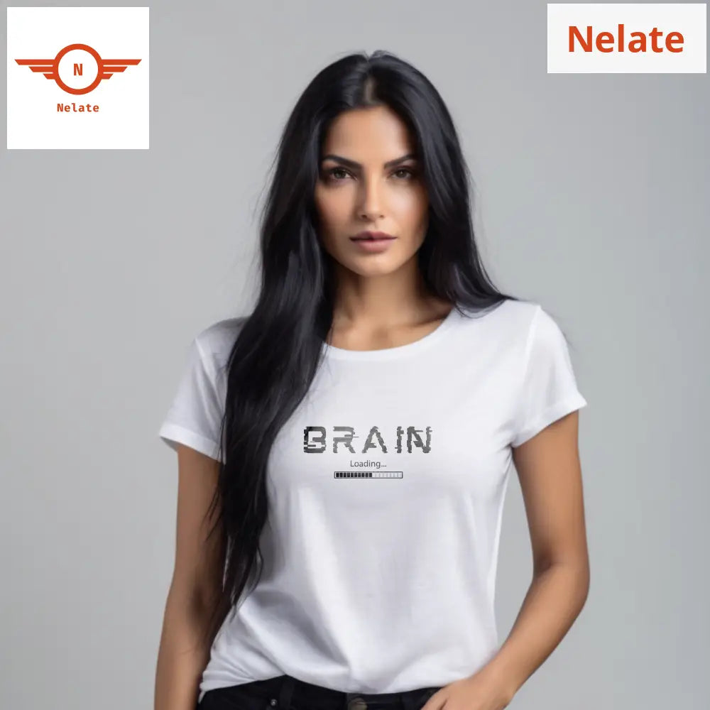 ’Brain Loading’ Women’s White T-Shirt