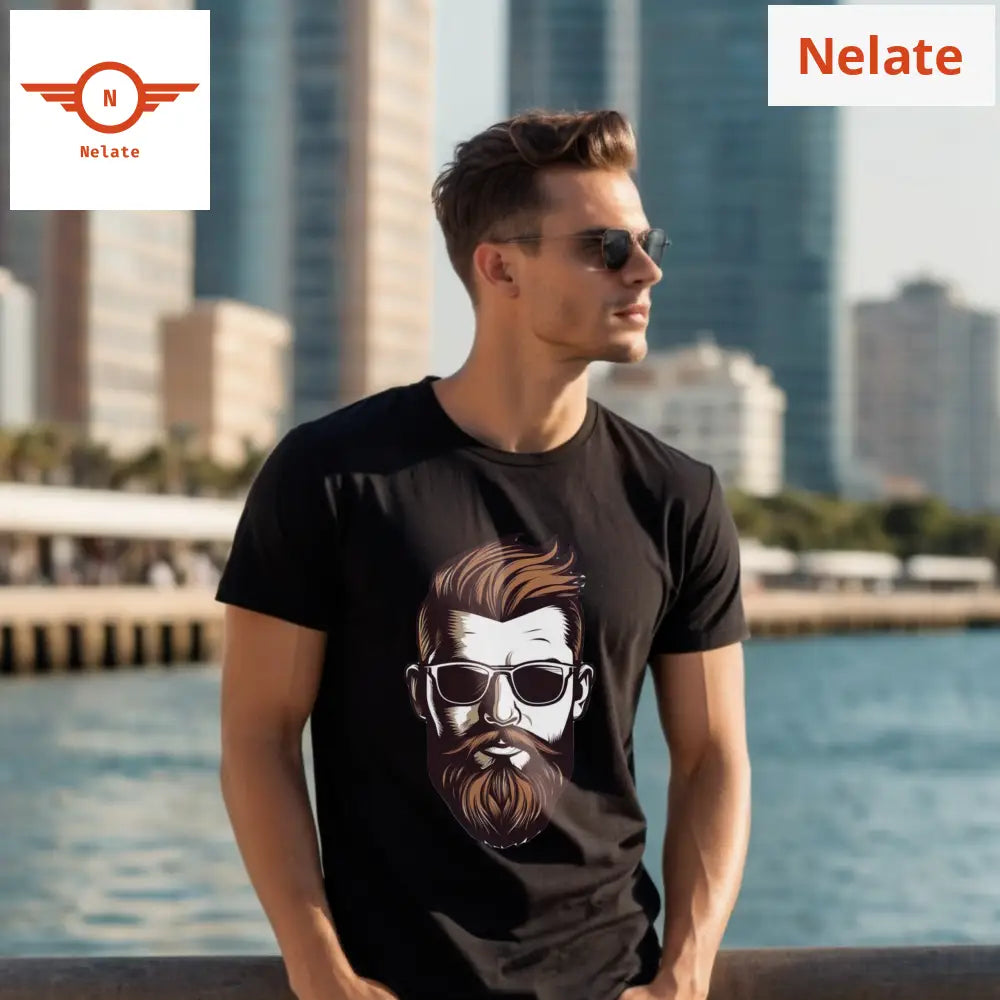 Brown Beardo Theme - Black T-Shirt
