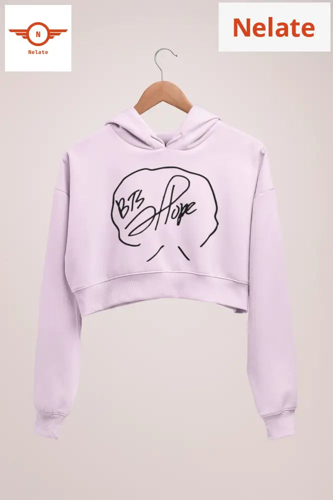 Bts J - Hope Signature Printed Crop Hoodie
