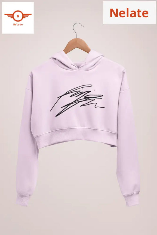 Bts Namjoon Signature Printed Crop Hoodie