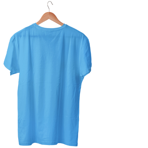 Nelate Plain Sky Blue T-Shirt For Men