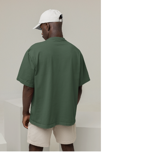 Nelate Plain Oversized T-Shirt (Olive Green)