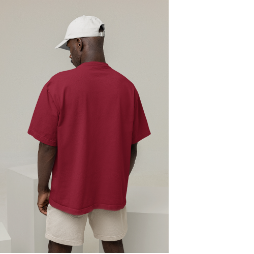 Nelate Plain Oversized T-Shirt (Maroon)