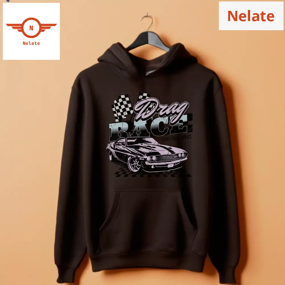 Drag Race Black Hoodie For Men