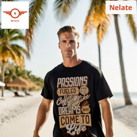 Dreams Fueled Coffee - Black Oversized T-Shirt