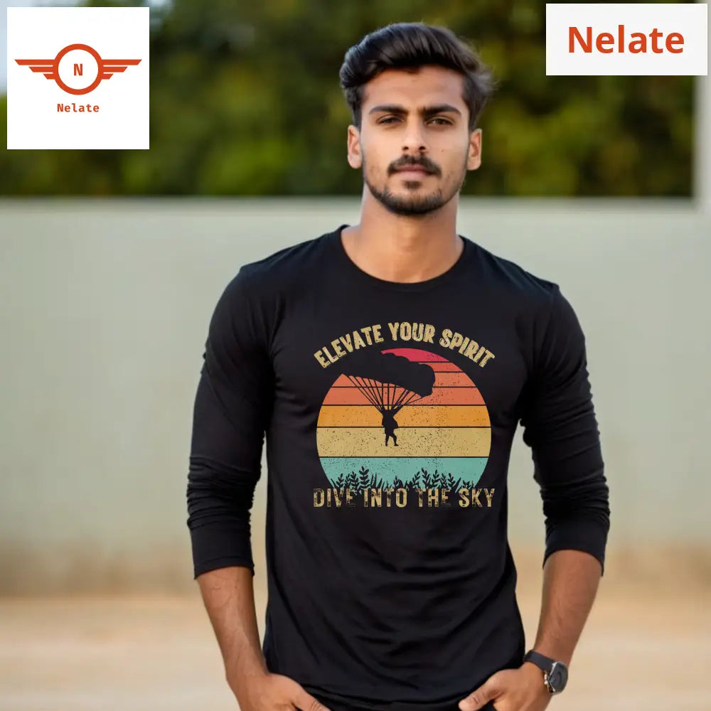 Elevate Your Spirit Black Full Sleeves