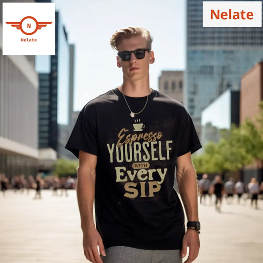 Espresso Yourself- Black Oversized T-Shirt