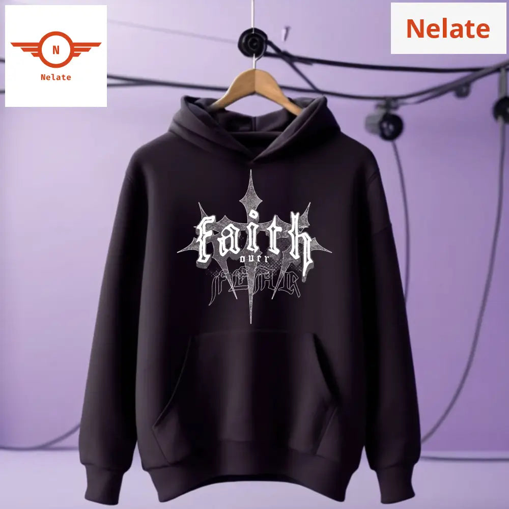 Faith Over Fear Black Hoodie For Men