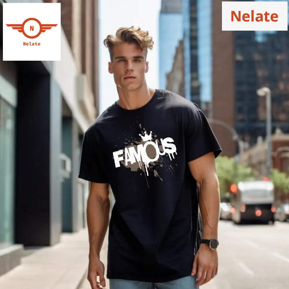 Famous-Black Oversized T-Shirt