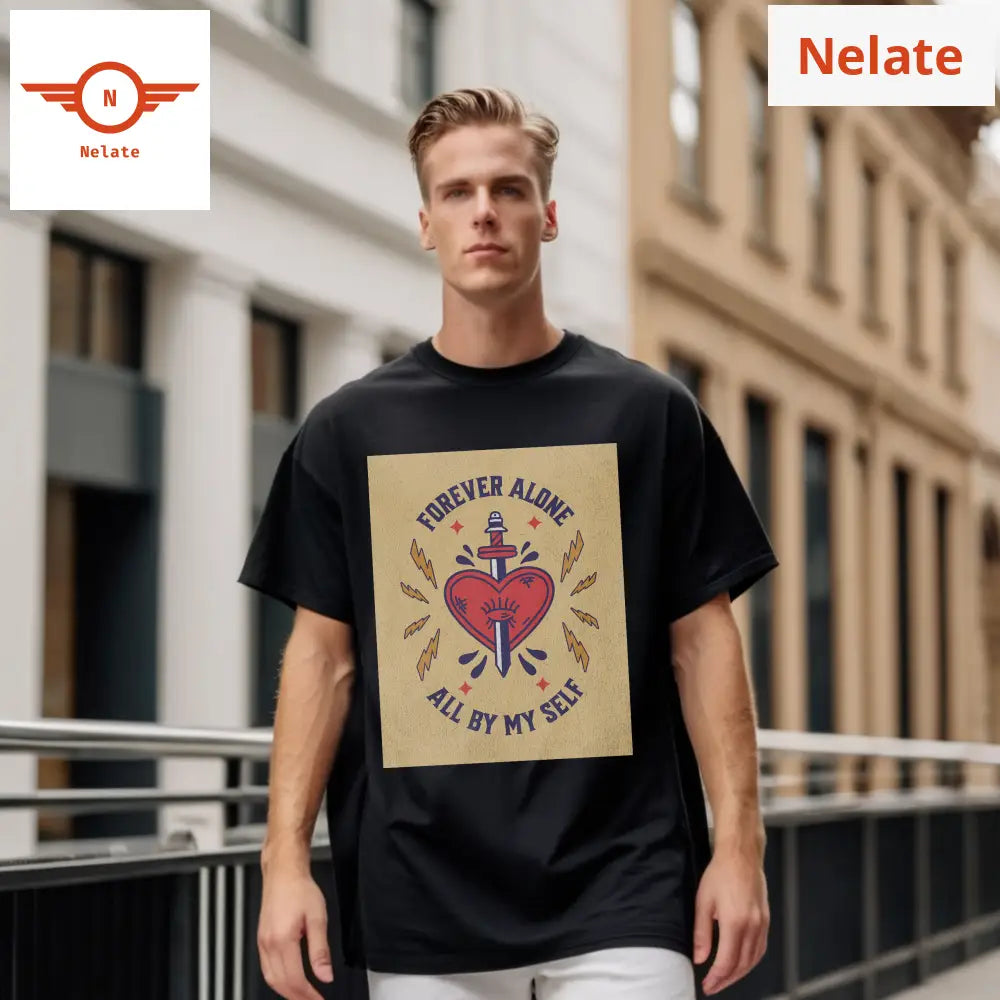 Forever Alone-Black Oversized T-Shirt