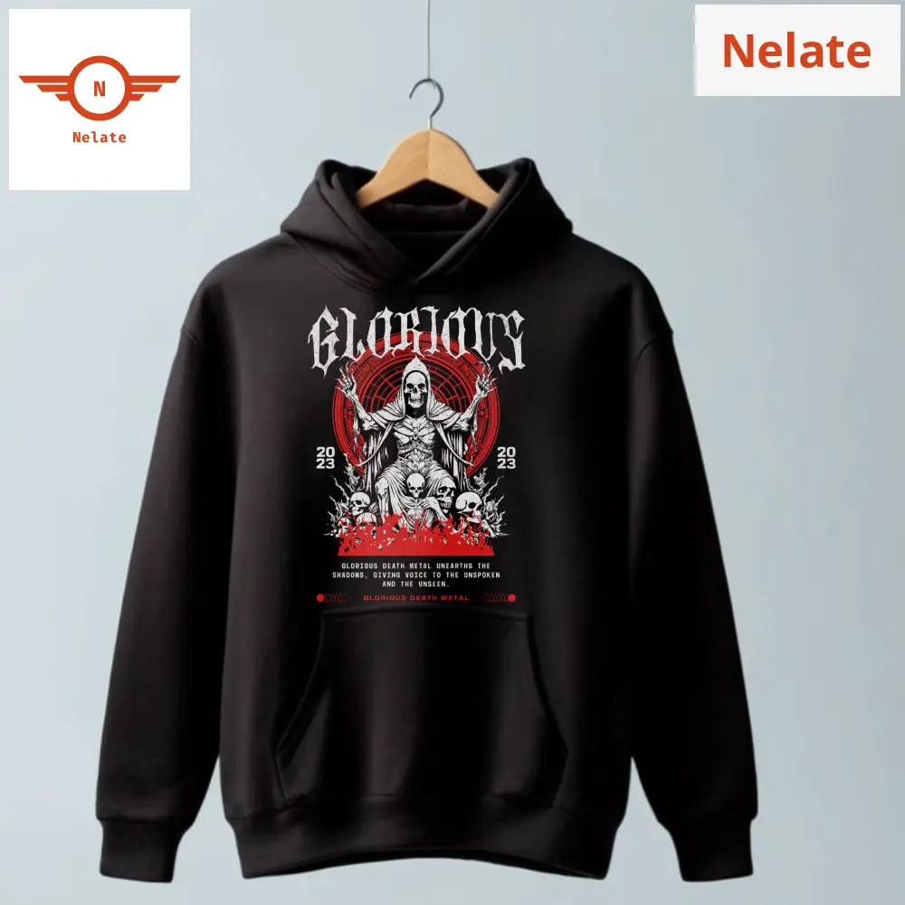 Glorious Death Metal - Black Hoodie For Men