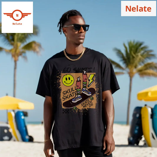 Go Skate - Black Oversized T-Shirt