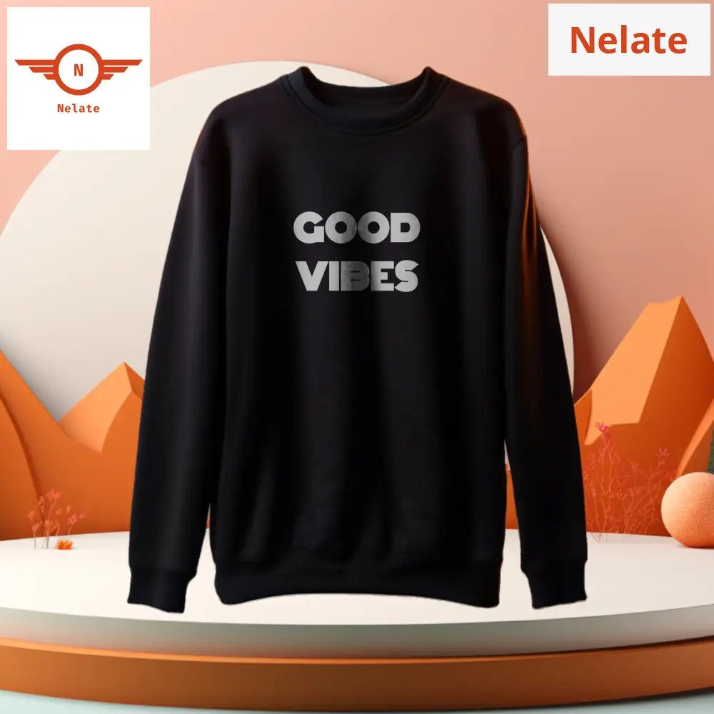 Good Vibes Black Sweatshirt For Men