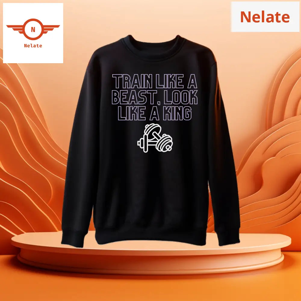 Gym Motivational Quote Black Sweatshirt For Men