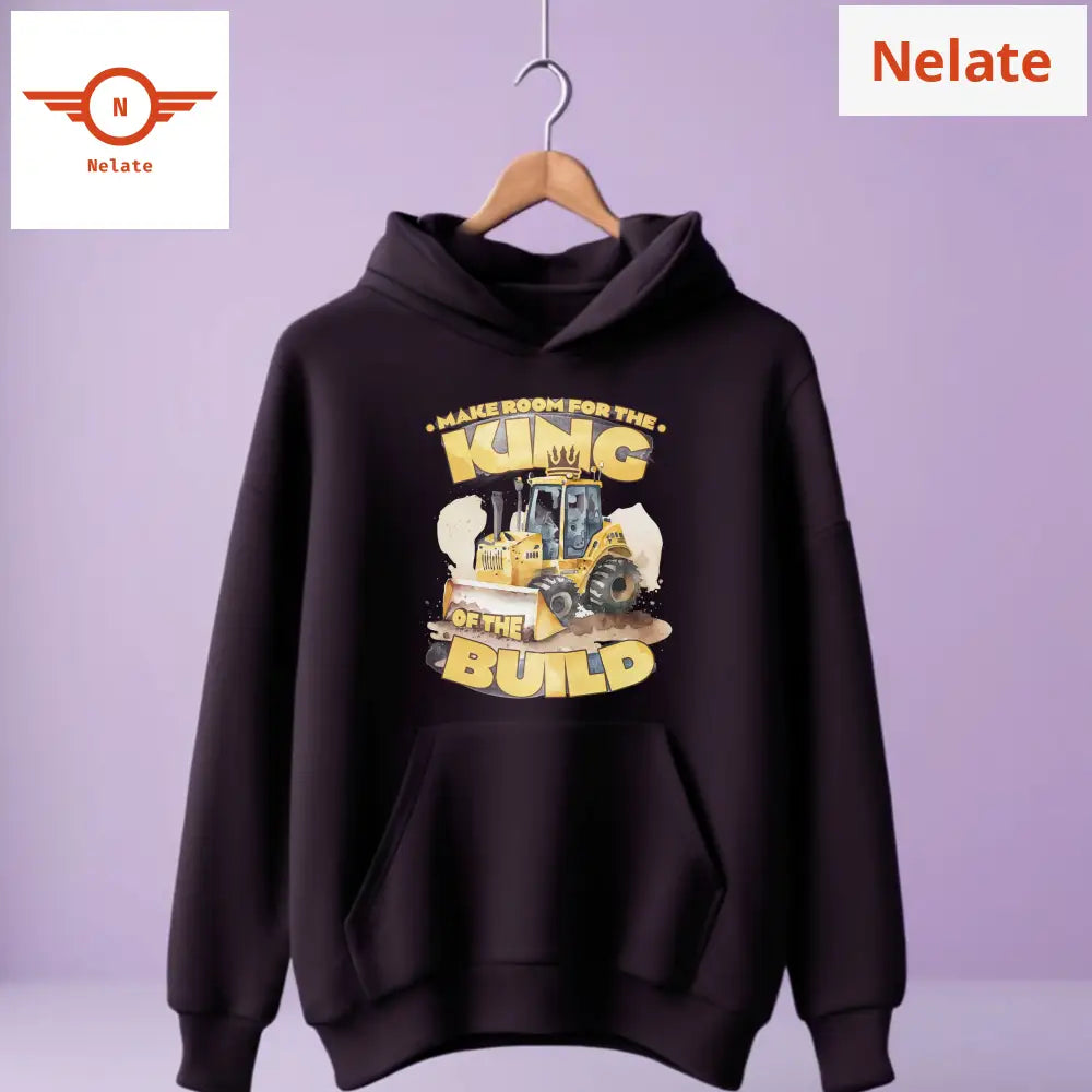 King Of The Build-Black Hoodie For Men