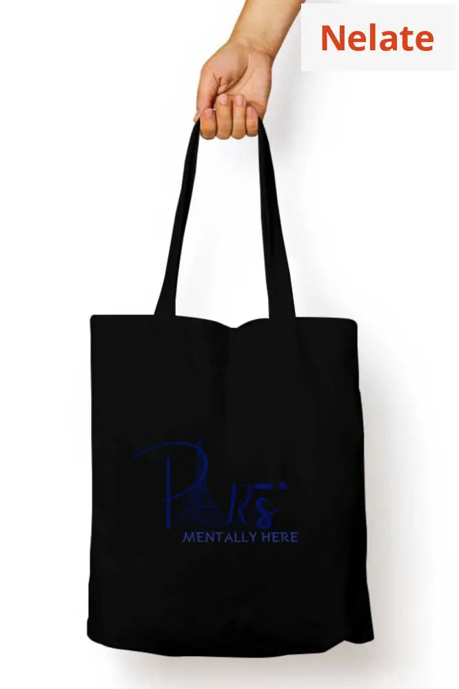 ’Mentally In Paris’ Tote Bag Zipper Black / Standard