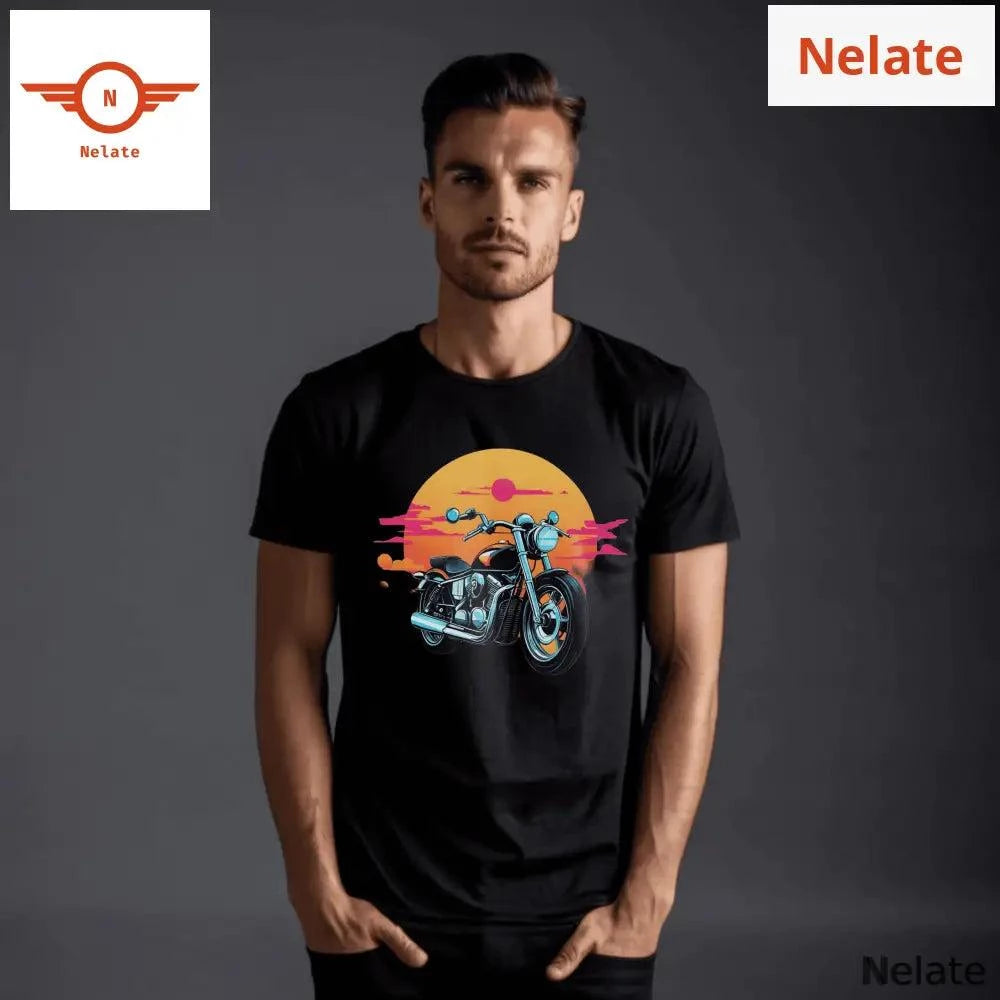Motor bike color splash black t-shirt - by Nelate - Men's T-shirt, Men’s T-shirt