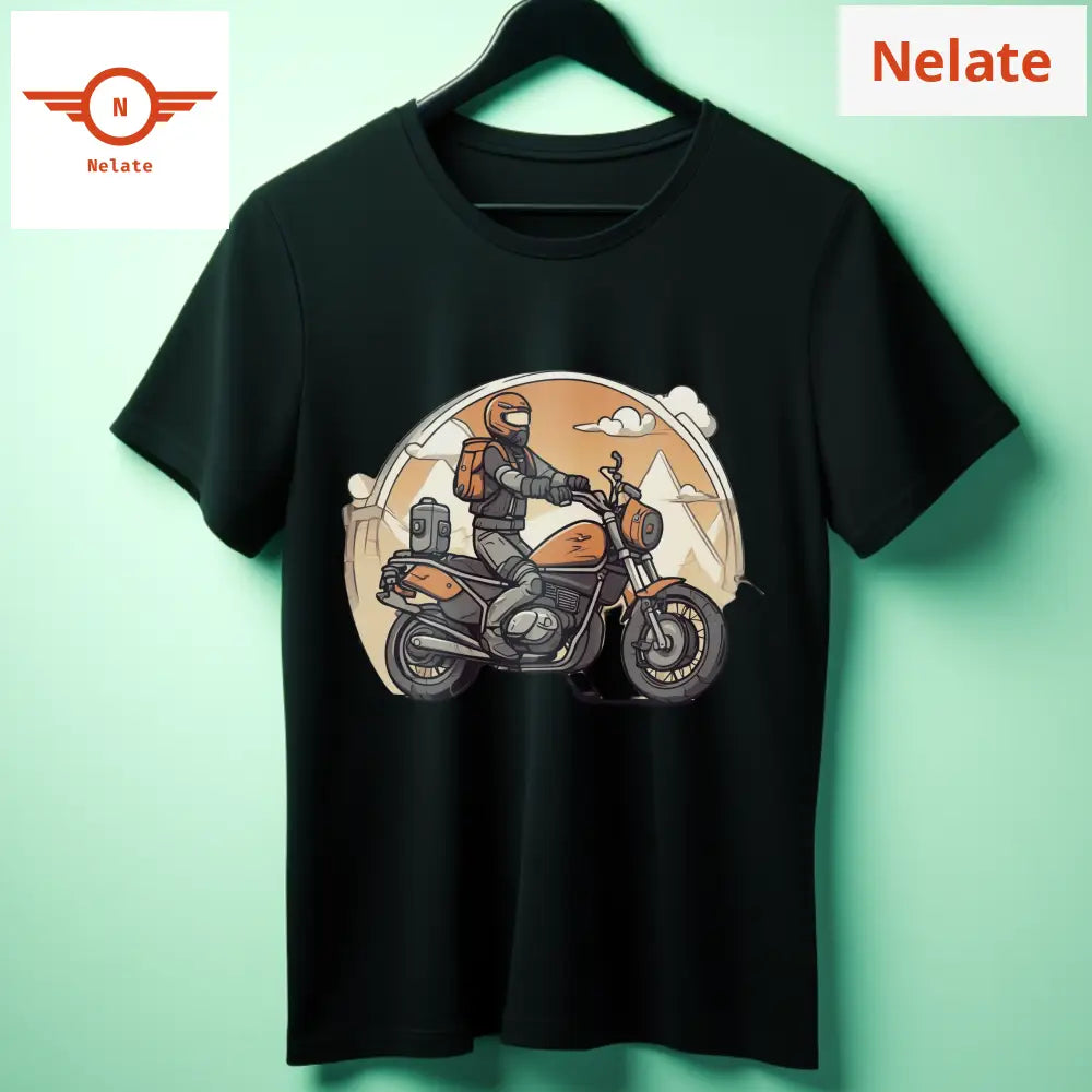 Motor Bike Rider - Black T-Shirt