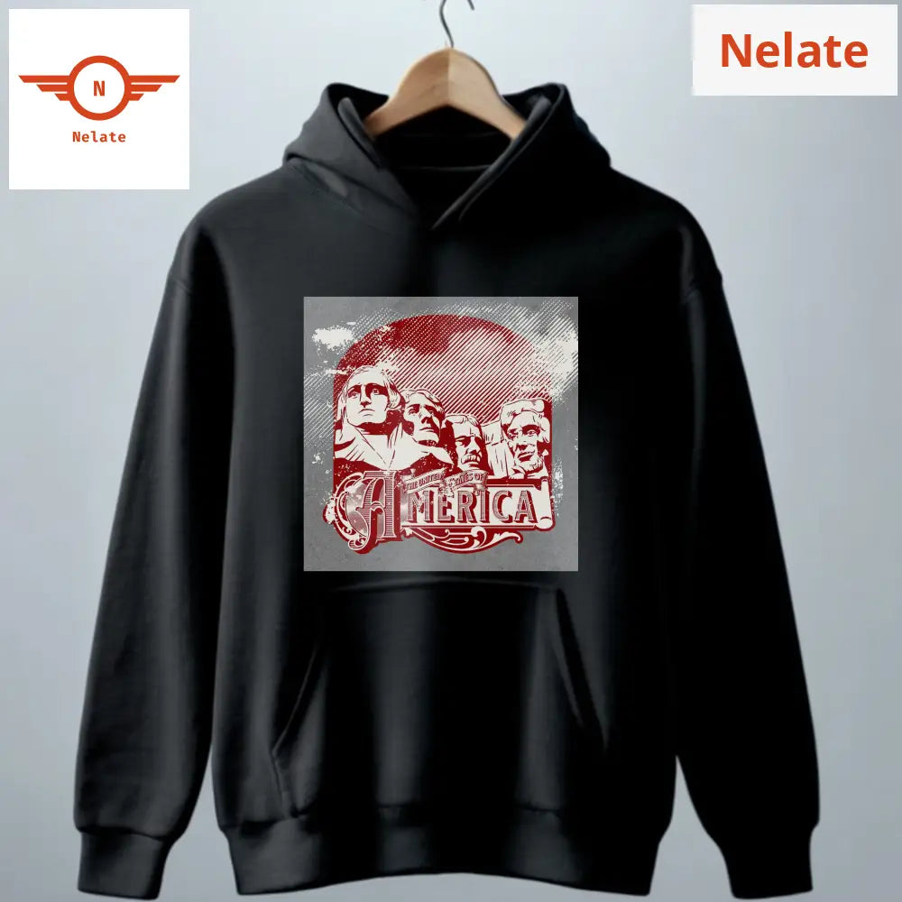 Mount Rushmore Statue - Sculpture-Black Hoodie For Men