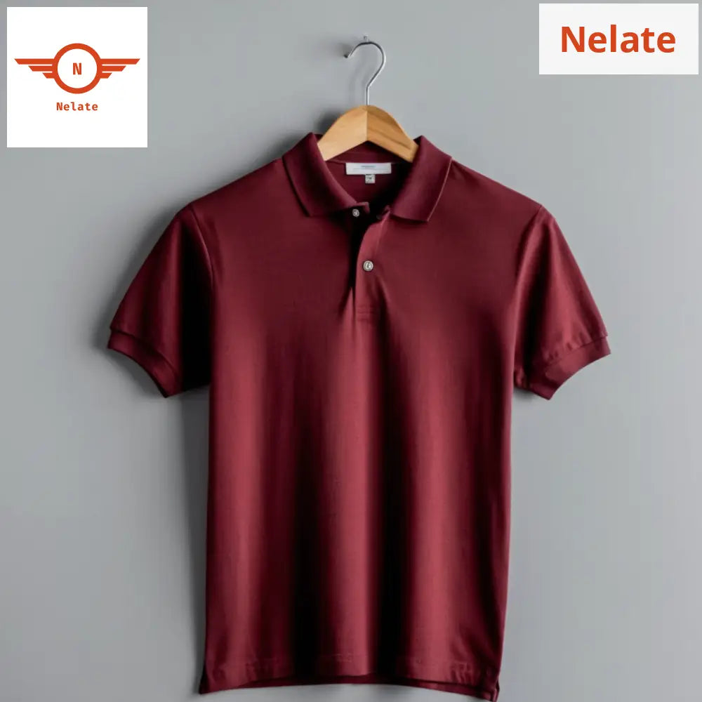 Nelate High Quality Maroon Polo T-Shirt