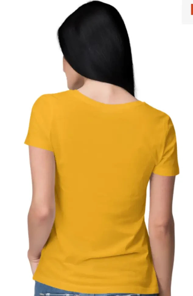 Nelate Mustard Yellow T-Shirt For Women
