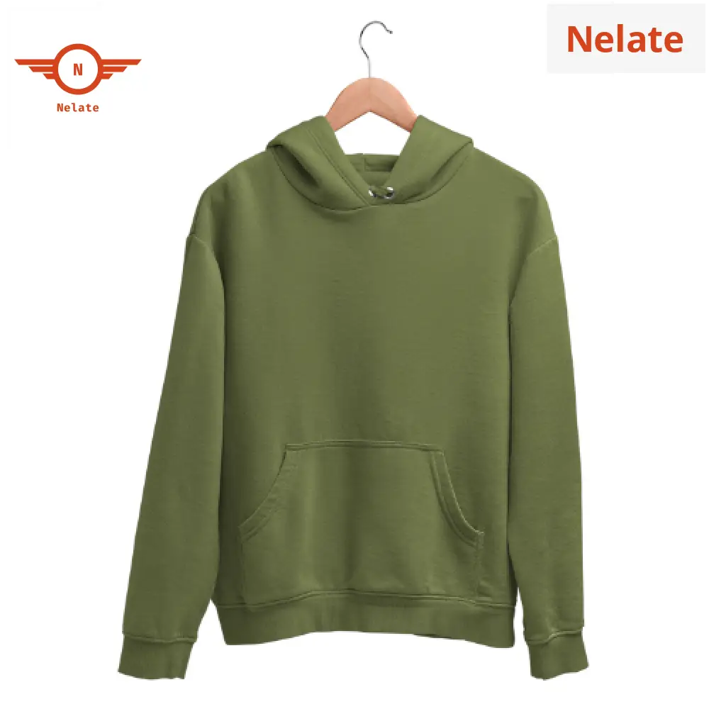 Nelate Olive Green Hoodie For Men