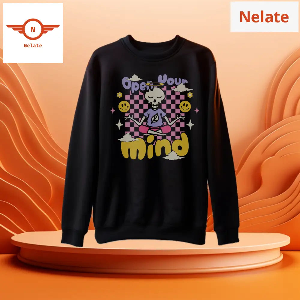 Open Your Mind - Black Sweatshirt For Men