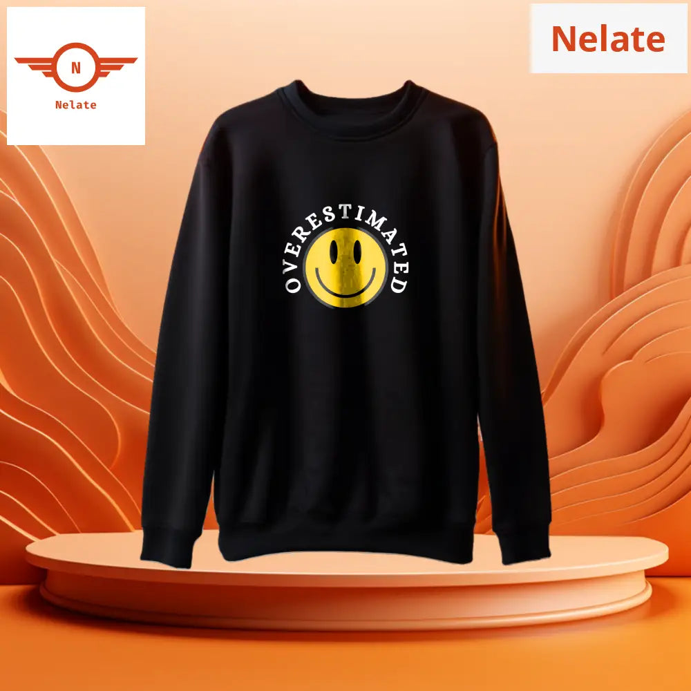 Overestimated Black Sweatshirt For Men