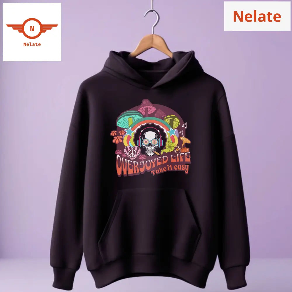 Overjoyed Life- Black Hoodie For Men