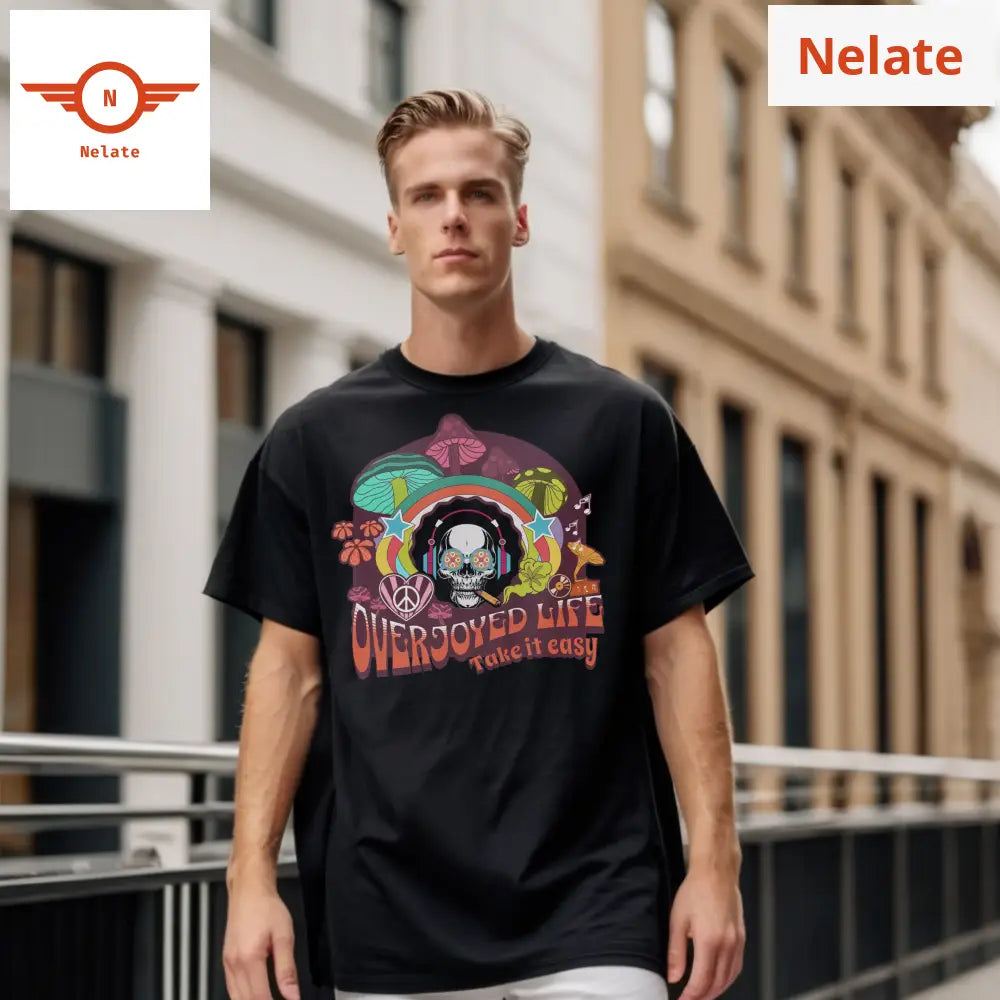 Overjoyed Life - Black Oversized T-Shirt