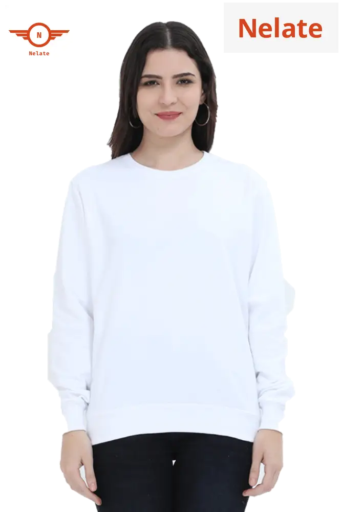 Plain White Sweatshirt For Women