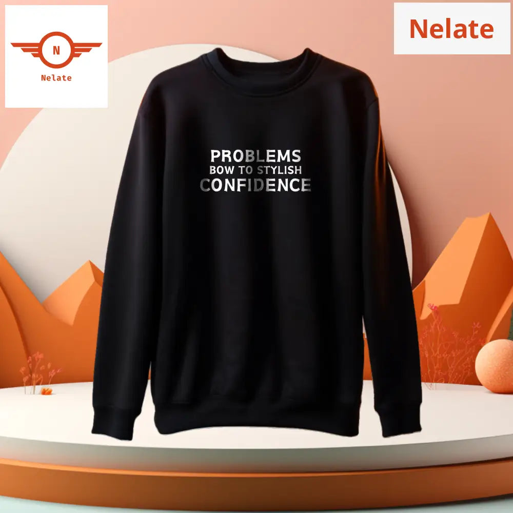 Problems Bow To Stylish Confidence Black Sweatshirt For Men