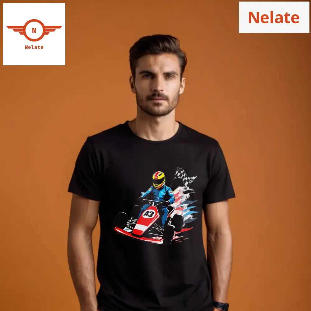 Race Car Theme Black T-Shirt