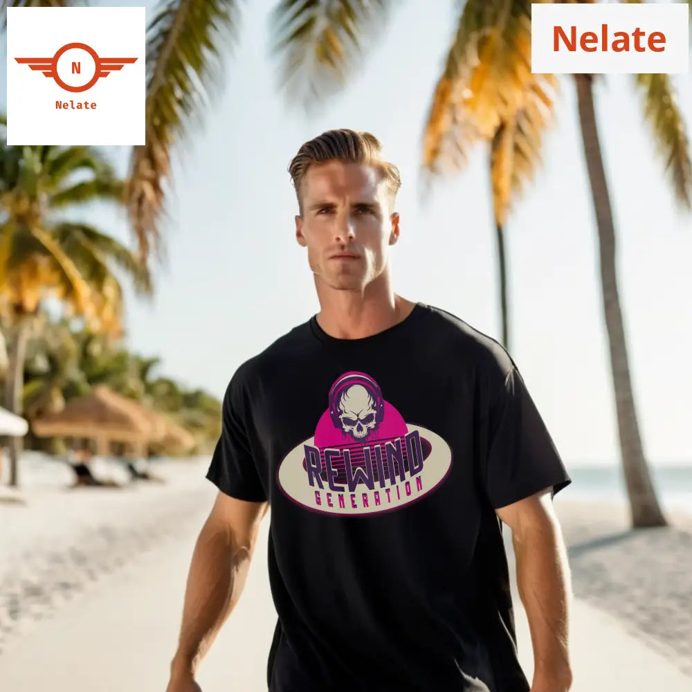 Rewind Generation - Black Oversized T-Shirt