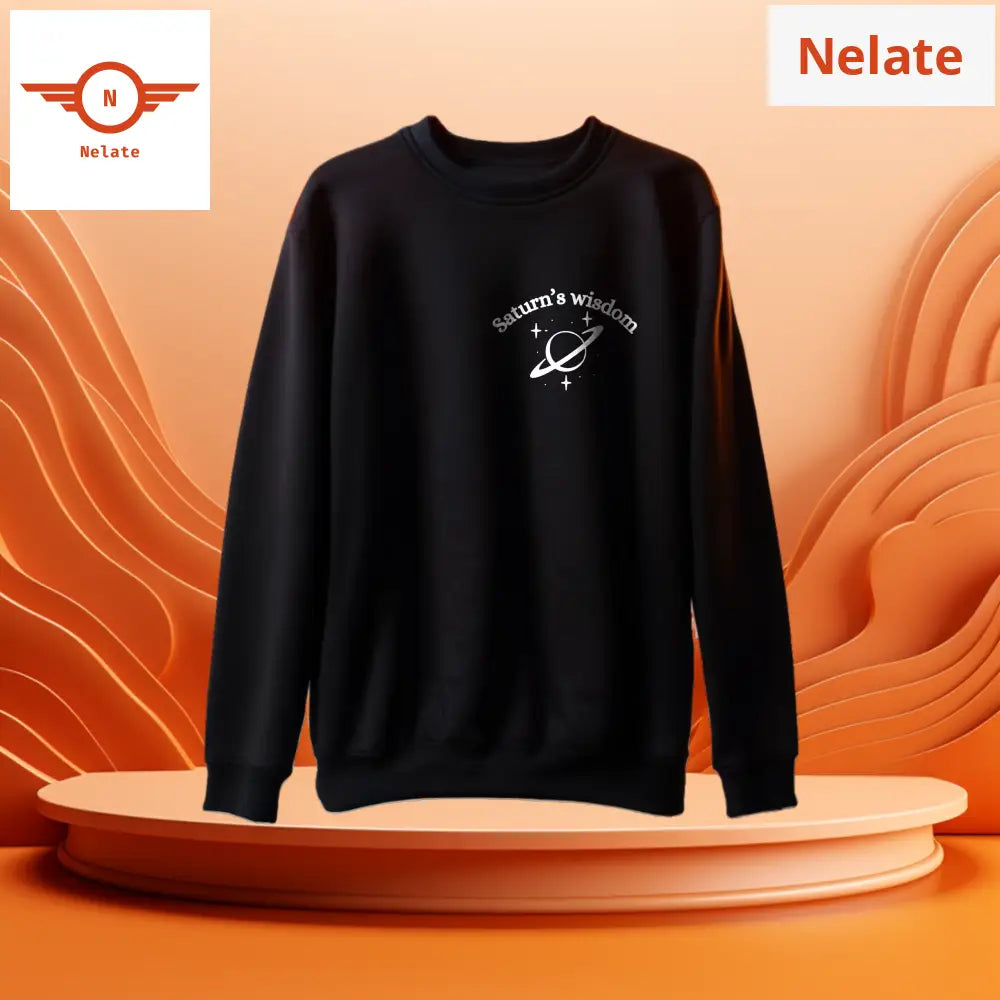 Saturns Wisdom Black Sweatshirt For Men