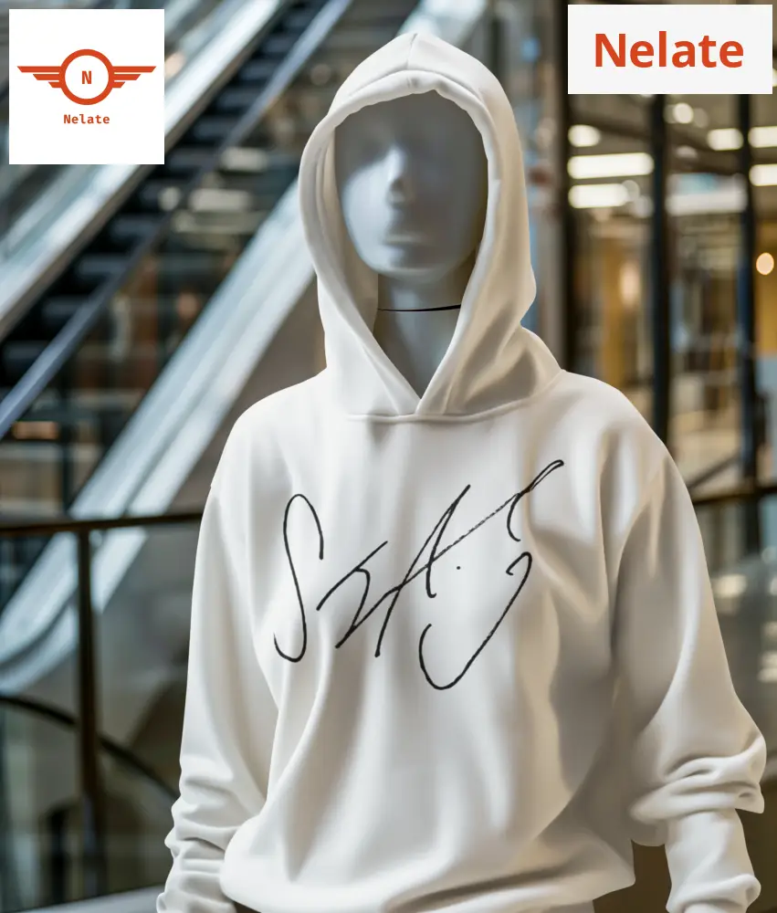 Seokjin Signature Printed White Hoodie