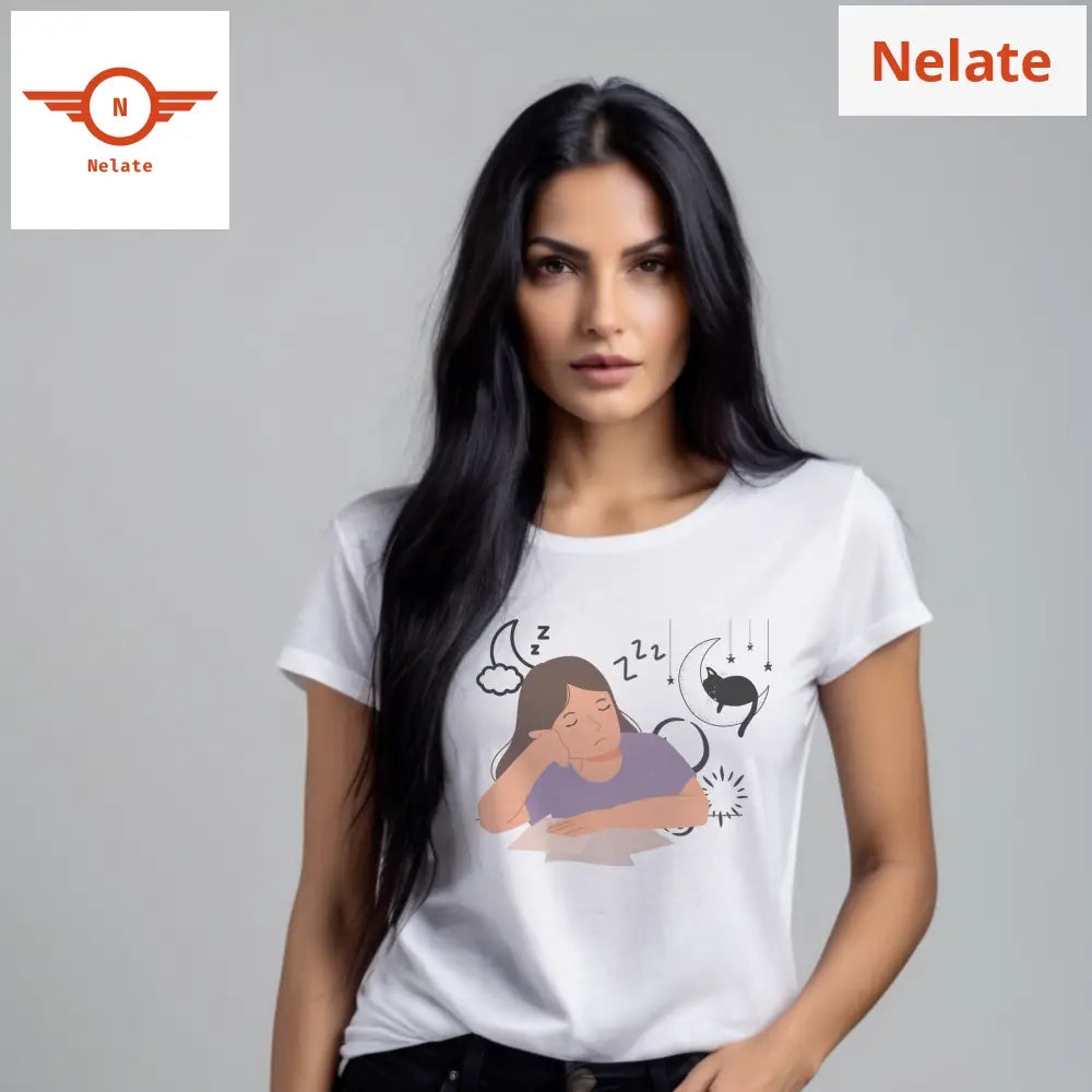 Sleepy Girl Womens White T-Shirt