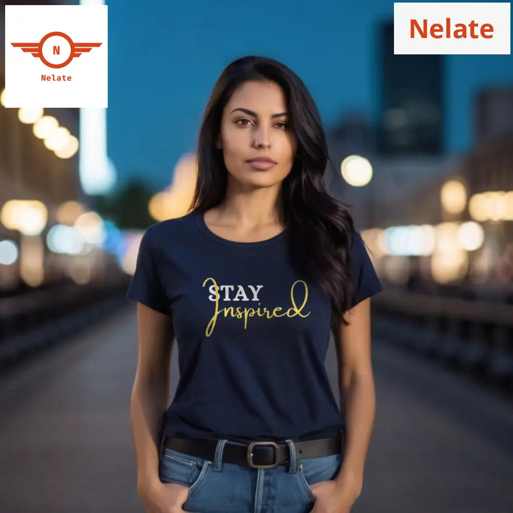 Stay Inspired- Navy Blue T-Shirt