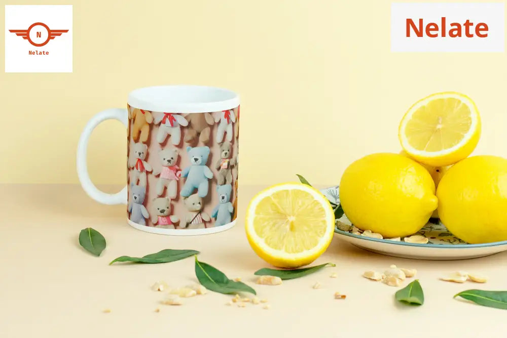 ’Teddy Bear Theme’ White Coffee Mug