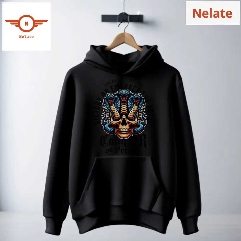 ’The Battle Of Life’ Black Hoodie For Men