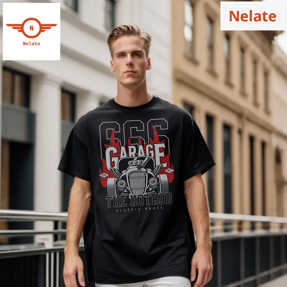 The Hotrod Garage - Black Oversized T-Shirt