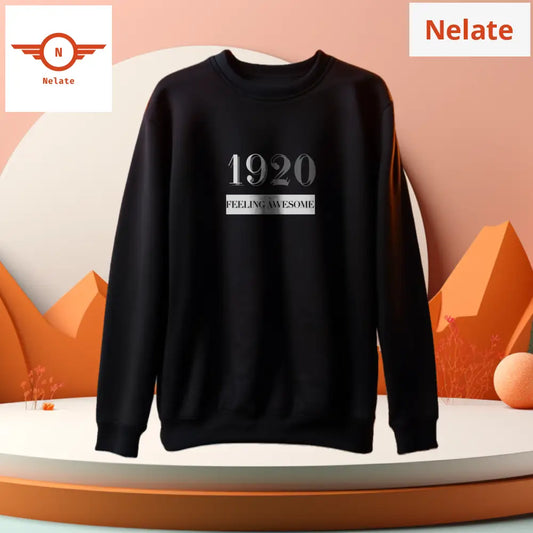 1920 Feeling Awesome Black Sweatshirt For Men