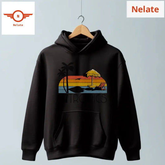 87 Tropics - Exclusive Black Hoodie For Men